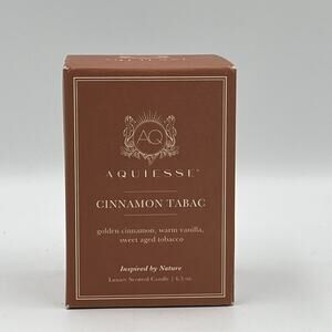 Aquiesse Luxury Scented Soy Candle Cinnamon Tabac 6.5 oz NEW